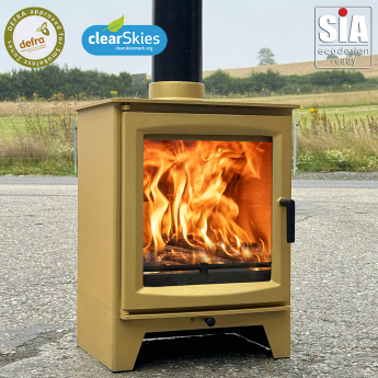 GOLD  - Ecosy+ Hampton 5 XL - Defra Approved - Eco Design Approved - 5kw - Woodburning Stove  